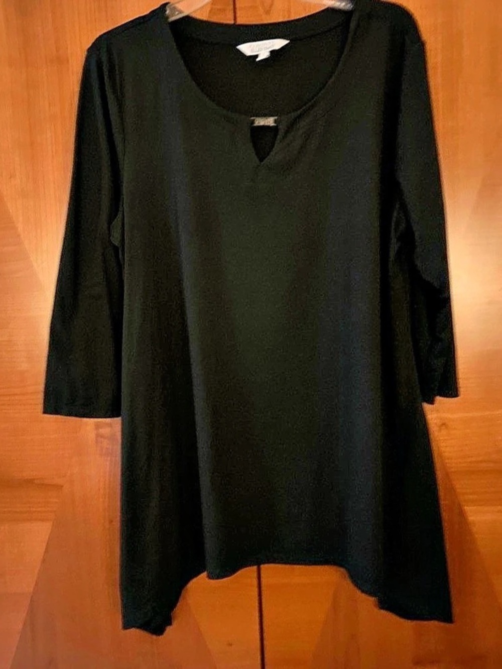 ELLEN TRACY Black Long Sleeve Tunic Size XL Like New